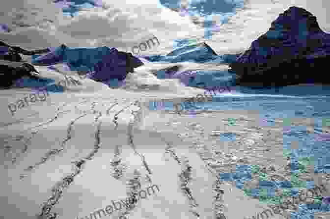 A Breathtaking Image Of An Antarctic Glacier With An Explorer Standing On Top, Gazing At The Vast, Icy Landscape. Cap Sur Le Grand Continent Blanc