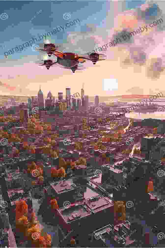 A Futuristic Cityscape With AI Powered Drones Flying Overhead Human Compatible: Artificial Intelligence And The Problem Of Control