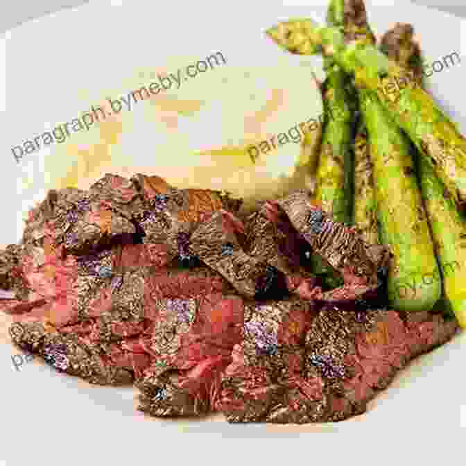 A Juicy Grilled Steak Served With Mashed Potatoes And Asparagus How To Make Cake Pops Macarons: Over Than 100 Top Recipes Presented In One Cookbook