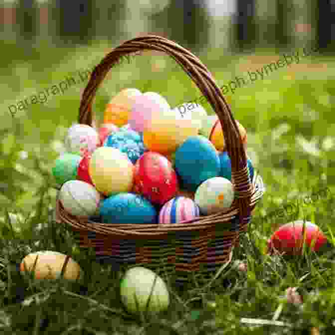 A Vibrant Assortment Of Colorful Easter Eggs Nestled In A Woven Basket Counting Time With An Easter Rhyme