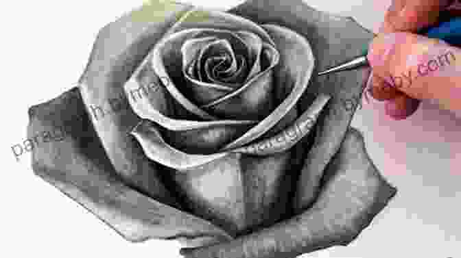 Charcoal Drawing Of A Rose, Showcasing The Subtle Shading And Texture. Drawing Painting Flowers: A Step By Step Guide To Creating Beautiful Floral Artworks