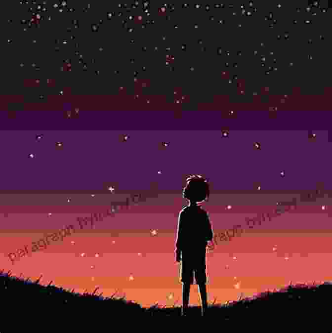 Illustration Of Children Looking Up At The Stars Hello World Moon Landing Jill McDonald