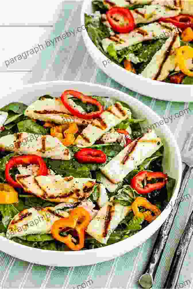 Image Of A Vibrant Green Salad With Grilled Halloumi Skinny Bone Jones Culinary Delights: Your One Stop Shop For Meals 100 Calories Or Less