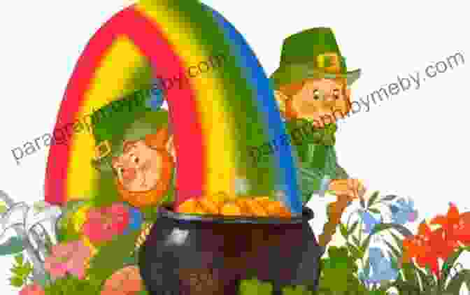 Peader And The Leprechaun Stand At The Base Of A Rainbow, Surrounded By Lush Green Hills And A Clear Blue Sky. Peader And The Leprechaun (The Leprechaun 1)